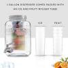 imageFluted 1Gallon Drink Dispenser Glass Beverage Dispenser with Stainless steel Spigot plus Ice Cylinder and Fruit Infuser Water Dispenser Lemonade Stand Juice Container  Dispensers for Parties