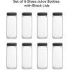 imageJoyJolt 16 oz Reusable Glass Bottles with Caps Set of 8 Juicing Bottles With Lids and Juice Jars Labels Glasses for Cold Brew SmoothieBlack Lids