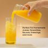 imageJoyJolt 16 oz Reusable Glass Bottles with Caps Set of 8 Juicing Bottles With Lids and Juice Jars Labels Glasses for Cold Brew SmoothieWhite Lids