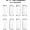 imageJoyJolt 16 oz Reusable Glass Bottles with Caps Set of 8 Juicing Bottles With Lids and Juice Jars Labels Glasses for Cold Brew SmoothieWhite Lids