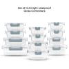 imageJoyJolt 24pc Borosilicate Glass Storage Containers with Lids  12 AirtightFreezer Safe Food Storage Containers for Pantry and Kitchen  Meal Prep Container for Lunch  Glass Tupperware SetColor Powder Blue