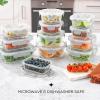imageJoyJolt 24pc Borosilicate Glass Storage Containers with Lids  12 AirtightFreezer Safe Food Storage Containers for Pantry and Kitchen  Meal Prep Container for Lunch  Glass Tupperware SetGray