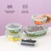 imageJoyJolt 24pc Borosilicate Glass Storage Containers with Lids  12 AirtightFreezer Safe Food Storage Containers for Pantry and Kitchen  Meal Prep Container for Lunch  Glass Tupperware SetColor Sage Green