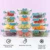 imageJoyJolt 24pc Borosilicate Glass Storage Containers with Lids  12 AirtightFreezer Safe Food Storage Containers for Pantry and Kitchen  Meal Prep Container for Lunch  Glass Tupperware SetBlue