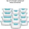 imageJoyJolt 24pc Borosilicate Glass Storage Containers with Lids  12 AirtightFreezer Safe Food Storage Containers for Pantry and Kitchen  Meal Prep Container for Lunch  Glass Tupperware SetBlue
