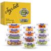 imageJoyJolt 24pc Borosilicate Glass Storage Containers with Lids  12 AirtightFreezer Safe Food Storage Containers for Pantry and Kitchen  Meal Prep Container for Lunch  Glass Tupperware SetColor Very Peri