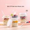 imageJoyJolt 3Pack Glass Overnight Oats Jars with Lids and Spoons Set 16 oz Mason Jars for Overnight Oats Chia Pudding Jars with Lids  BPAFree Leak Proof Small Containers for Meal PrepWhite