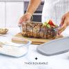 imageJoyJolt 3pc Loaf Pans for Baking Bread with Lids Baking Set 19 Quart Large Rectangular Baking Dish With Lid Oven Pan Banana Bread Pan Lasagna Pan Deep with Lid Bread Saver Container AirtightGray