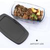 imageJoyJolt 3pc Loaf Pans for Baking Bread with Lids Baking Set 19 Quart Large Rectangular Baking Dish With Lid Oven Pan Banana Bread Pan Lasagna Pan Deep with Lid Bread Saver Container AirtightBlack