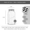 imageJoyJolt 8 Oz Mason Jars With Lids Labels and Measures 6Pack Regular Mouth Mason Jars Glass Jar with Lid and Band Airtight Canning Jars Overnight Oats Jars Salad Jars Sourdough Starter Jar32 Oz