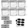 imageJoyJolt 8 Oz Mason Jars With Lids Labels and Measures 6Pack Wide Mouth Mason Jars Glass Jar with Lid and Band Airtight Canning Jars Overnight Oats Jars Salad Jars Sourdough Starter Jar8 Oz
