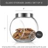 imageJoyJolt AllSides Cookie Jar Set of 2 Cookie Jars for Kitchen Counter with Lids Candy Jar Dog Treat Container Laundry Detergent Container Large Canisters Half Gallon Glass Jar with Lid Airtight