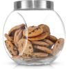 imageJoyJolt AllSides Cookie Jar Set of 2 Cookie Jars for Kitchen Counter with Lids Candy Jar Dog Treat Container Laundry Detergent Container Large Canisters Half Gallon Glass Jar with Lid Airtight