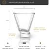 imageJoyJolt Aqua Vitae Martini Glass Set of 2 Crystal Glassware SemiSquare Drinking Glasses with Off Set Base Stemless Cocktail Glasses and Dessert Glasses Unique Christmas Gifts