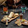 imageJoyJolt Aqua Vitae Martini Glass Set of 2 Crystal Glassware SemiSquare Drinking Glasses with Off Set Base Stemless Cocktail Glasses and Dessert Glasses Unique Christmas Gifts