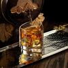 imageJoyJolt Aqua Vitae Premium Whiskey Glass Set of 2 Triangle Whiskey Glasses with Off Set Base Old Fashioned Rocks Glasses for Scotch and Bourbon Whiskey Tumbler Gifts for Men