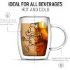 imageJoyJolt Aroma Disney Mickey and Pluto 135oz Glass Coffee Cups Set  2 Insulated Double Wall Mugs Large Espresso Cups  Unique Disney Cups