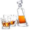 imageJoyJolt Atlas 5Piece Luxury Crystal Whiskey Decanter Set 22 oz Decanter ampamp 4 x 108 oz Old Fashioned Whiskey Glasses