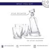 imageJoyJolt Atlas 5Piece Luxury Crystal Whiskey Decanter Set 22 oz Decanter ampamp 4 x 108 oz Old Fashioned Whiskey Glasses