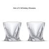 imageJoyJolt Aurora Crystal Whiskey Glasses 74oz Twisted Whiskey Glass Set of 2 Old Fashioned Liquor and Drinking Glasses Crystal Scotch Whisky Glass Set for BourbonAtlas whiskey Glasses