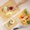 imageJoyJolt Bamboo Cutting Boards  Large ampamp Small Wooden Boards Serving Cheese Bread or Chopping Boards NonSlip