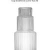imageJoyJolt Bedside Water Carafe and Glass Set Elle Fluted Glass Carafe and Ribbed Glassware Vintage Nightstand Water Mouthwash Decanter for Bathroom or Ribbed Vase Mid Century Modern GlasswareWater Carafe