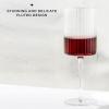 imageJoyJolt Bedside Water Carafe and Glass Set Elle Fluted Glass Carafe and Ribbed Glassware Vintage Nightstand Water Mouthwash Decanter for Bathroom or Ribbed Vase Mid Century Modern GlasswareRed Wine Glasses