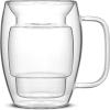 imageJoyJolt Cadus Glass Coffee Cups Double Wall Insulated Mugs Set of 2 Latte Glasses 155Ounces