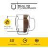 imageJoyJolt Cadus Glass Coffee Cups Double Wall Insulated Mugs Set of 2 Latte Glasses 155Ounces
