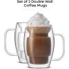 imageJoyJolt Cadus Glass Coffee Cups Double Wall Insulated Mugs Set of 2 Latte Glasses 155Ounces