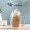 imageJoyJolt Cadus Glass Coffee Cups Double Wall Insulated Mugs Set of 2 Latte Glasses 155Ounces
