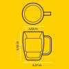 imageJoyJolt Cadus Glass Coffee Cups Double Wall Insulated Mugs Set of 2 Latte Glasses 155Ounces