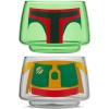 imageJoyJolt Character Stackable Star Wars Drinking Glasses  8oz Mandalorian Glass Cups Head and Body  Set of 2 for Bar Kitchen  Fun Glassware Star Wars GiftsBoba Fett