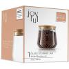 imageJoyJolt Cookie Jar 1 Large Glass Jars With Bamboo Lids Set For Kitchen Counter Rice Jar Candy Jar Flour and Sugar Containers Canisters 31OZ Big Glass Jar with Lid Airtight Glass Storage