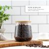 imageJoyJolt Cookie Jar 1 Large Glass Jars With Bamboo Lids Set For Kitchen Counter Rice Jar Candy Jar Flour and Sugar Containers Canisters 31OZ Big Glass Jar with Lid Airtight Glass Storage