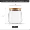 imageJoyJolt Cookie Jar 1 Large Glass Jars With Bamboo Lids Set For Kitchen Counter Rice Jar Candy Jar Flour and Sugar Containers Canisters 31OZ Big Glass Jar with Lid Airtight Glass Storage