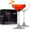 imageJoyJolt Crystal Cocktail Glasses  Coupe Glasses Made in Europe 92oz Martini Glasses Set of 2 Martini Glass for Cocktails Summer Drinks Champagne  coupe cocktail glass set