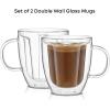 imageJoyJolt Disney Mickey Mouse 3D Espresso Cups 54oz Glass Set of 2  Insulated Double Wall Design Unique Coffee Mugs10 Oz