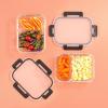 imageJoyJolt Divided Food Storage Containers with Lids Airtight 5 Pack Glass Meal Prep Containers 2 Compartment Set Glass Bento Box Reusable Food Containers Portion Control Containers for Weight LossBlack