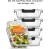 imageJoyJolt Divided Food Storage Containers with Lids Airtight 5 Pack Glass Meal Prep Containers 2 Compartment Set Glass Bento Box Reusable Food Containers Portion Control Containers for Weight LossBlack
