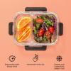 imageJoyJolt Divided Food Storage Containers with Lids Airtight 5 Pack Glass Meal Prep Containers 2 Compartment Set Glass Bento Box Reusable Food Containers Portion Control Containers for Weight LossBlack