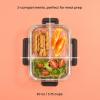 imageJoyJolt Divided Food Storage Containers with Lids Airtight 5 Pack Glass Meal Prep Containers 3 Compartment Set Glass Bento Box Reusable Food Containers Portion Control Containers for Weight LossBlack