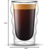 imageJoyJolt Double Walled Espresso Glasses  Christian Siriano Flux 2oz Espresso Cups 2x Small Double Wall Glass Coffee Cups Demitasse Cups Espresso Measuring Cup or Limoncello Liqueur Shot Glasses