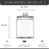 imageJoyJolt Elegant Cookie Jar 2 Large Glass Jar With Lid Jars for Kitchen Counter with Lids Candy Jar Decorative Apothecary Canisters Half Gallon Lid Airtight