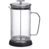 imageJoyJolt Fluted French Press Coffee and Tea Maker Set 338oz Stainless Steel Press Borosilicate Glass Coffee Press Cold Brew Portable French Press Tea Press Large clear