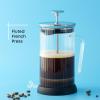 imageJoyJolt Fluted French Press Coffee and Tea Maker Set 338oz Stainless Steel Press Borosilicate Glass Coffee Press Cold Brew Portable French Press Tea Press Large clear