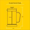 imageJoyJolt Fluted French Press Coffee and Tea Maker Set 338oz Stainless Steel Press Borosilicate Glass Coffee Press Cold Brew Portable French Press Tea Press Large clear