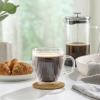 imageJoyJolt Fluted Glass Espresso Cups 54oz Espresso Cup  Set of 2 Espresso Mugs135Oz