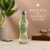 imageJoyJolt Fluted Glass Water Bottles Set of 618 oz Glass Bottles with Stainless Steel Caps  Glass Drinking Bottles with Leakproof Lids  Reusable Glass Juice Bottle  Container Bottle SetClear Glass