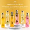 imageJoyJolt Fluted Glass Water Bottles Set of 618 oz Glass Bottles with Stainless Steel Caps  Glass Drinking Bottles with Leakproof Lids  Reusable Glass Juice Bottle  Container Bottle SetClear Glass